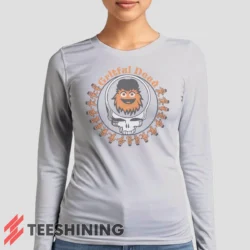 Female model sporting the Grateful Dead Gritty Philadelphia Flyers Women's Long Sleeve T-Shirt in white. Lightweight and breathable, ideal for transitional weather.